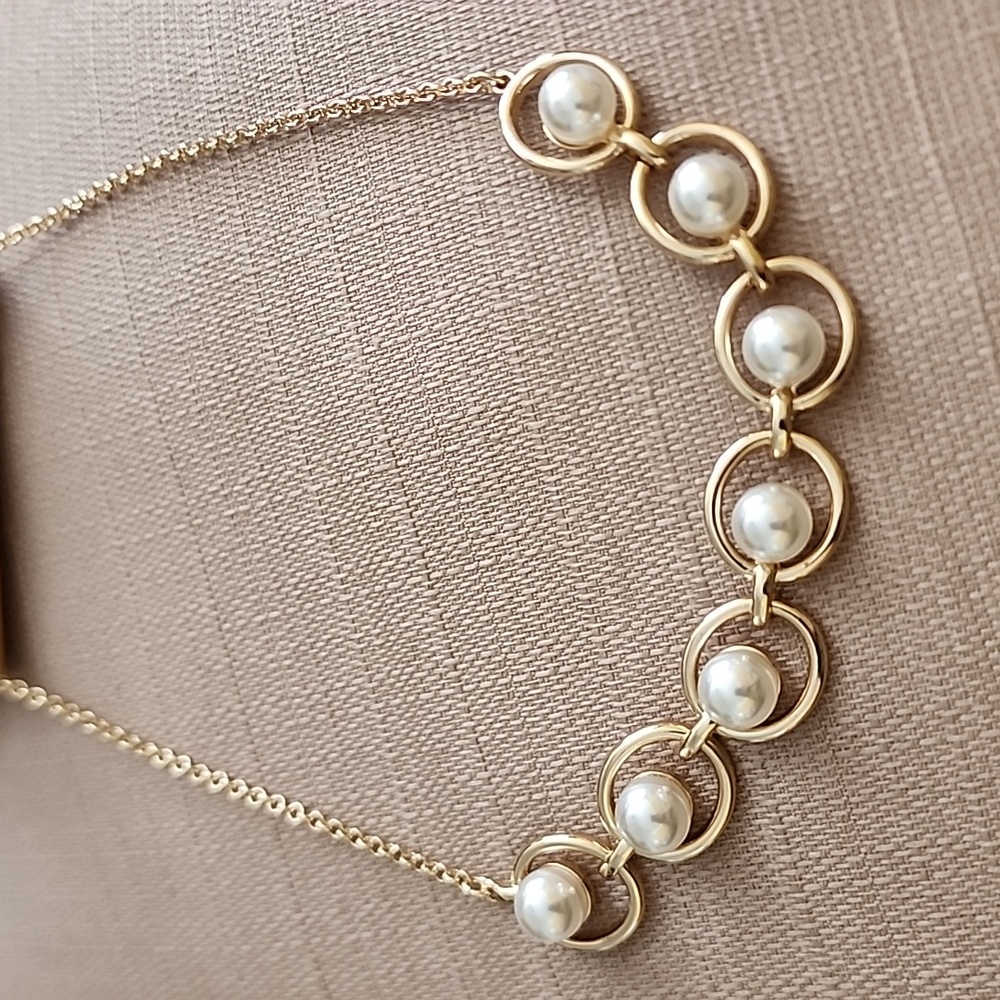 New Monet Faux Pearl Gold-Tone Necklace